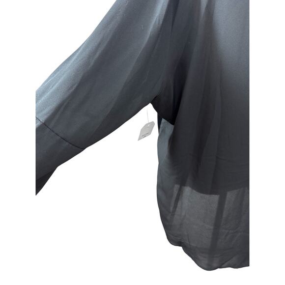 NWT!! "FADED GLORY" Black Velvet Sheer Shirt SZ XXL Goth Adams Family Dark Fairy - Picture 3 of 9